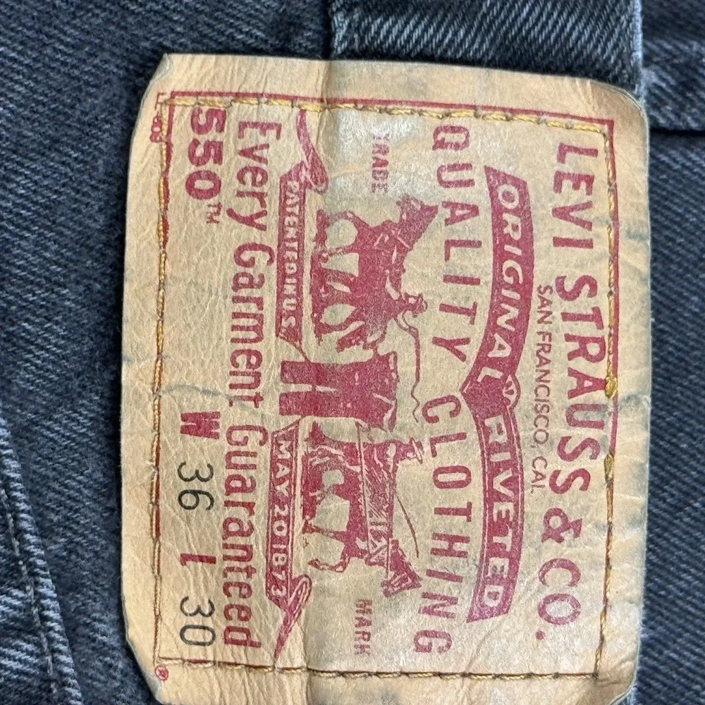 Vintage 2000 Black Levi's 550 Jeans Cotton Western Denim 36x30 USA